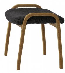 LAMINO fotpall, ek/svart